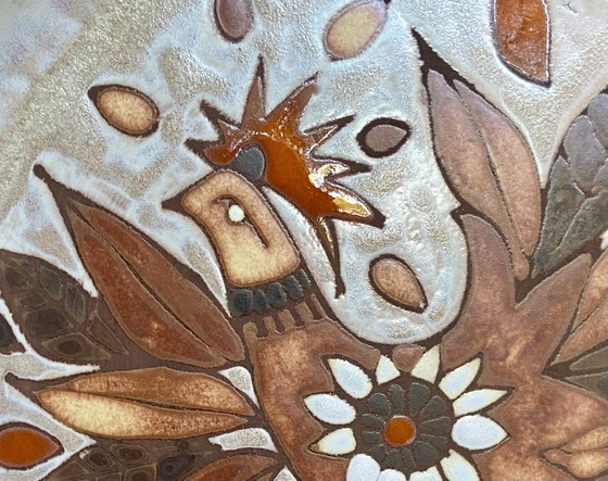 Large J.G. Picard Vallauris Ceramic Bird Plate, France, 1960s, JG Picard, Wall decoration, Brown (photo 2 of 5)
