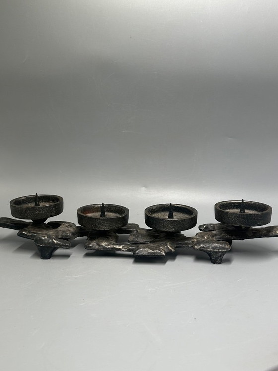 Image 1 of Beautiful vintage Candelholder from Cast iron 1960s Brutalist 