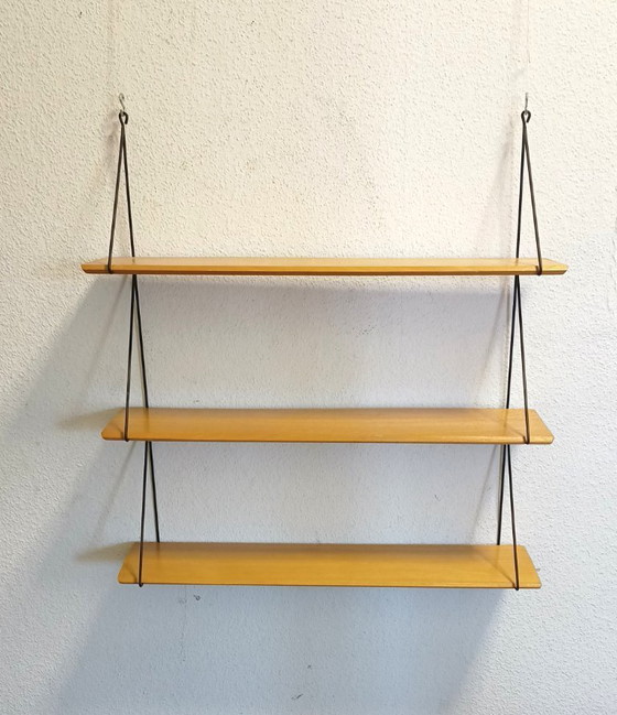 Image 1 of Separates fünfziger Jahre Karen Wandregal mit drei Fächern