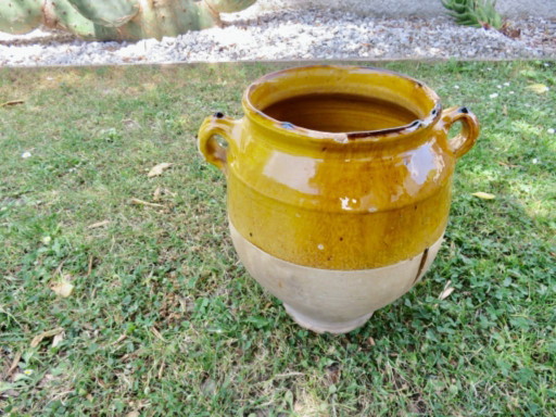 Glazed terracotta oil jar/confectionery pot, southwest France, late 19th century