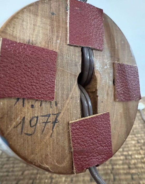 Image 1 of 70's turned wood lamp