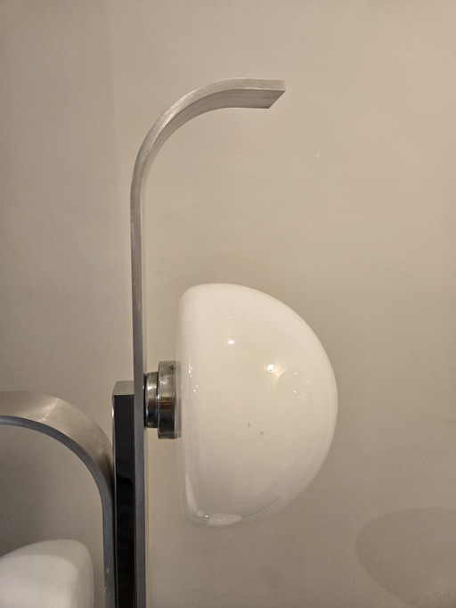 Vloerlamp van verchroomd metaal en glas, jaren 1960