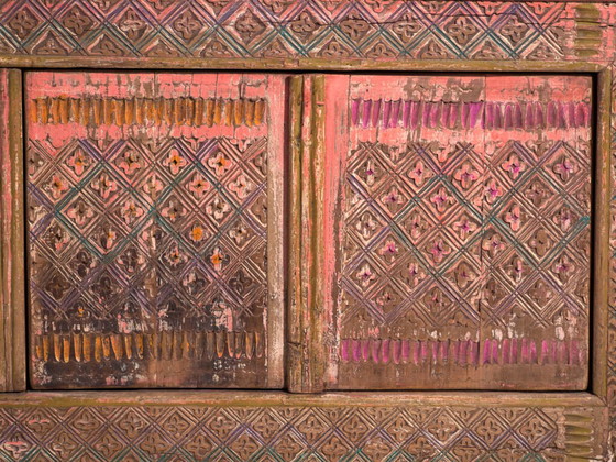 Antique low carved sideboard in fir wood – China, circa 1930 – Iron (photo 30 of 40)