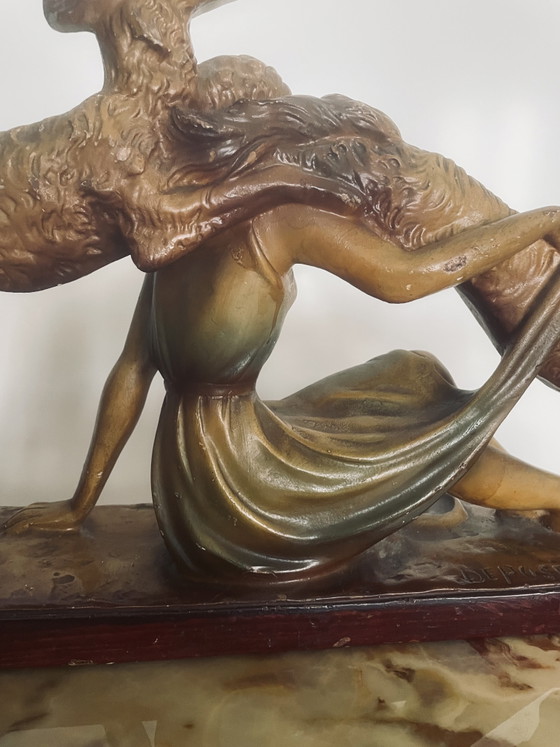 Kaminsims im Art-Deco-Stil, 1920–1930 – Arnova, Bildhauerei, Other (photo 7 of 8)