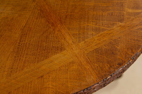 Image 1 of Tavolino laterale Art Déco a due livelli in rovere, Belgio, anni '30