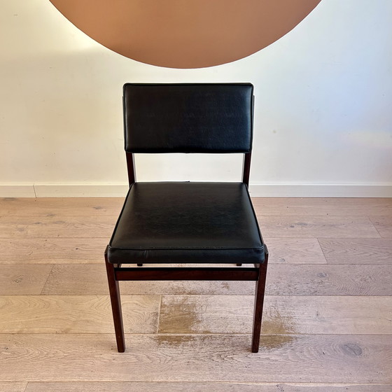 Image 1 of Vintage Topform eetkamerstoelen teak/skai set van 4