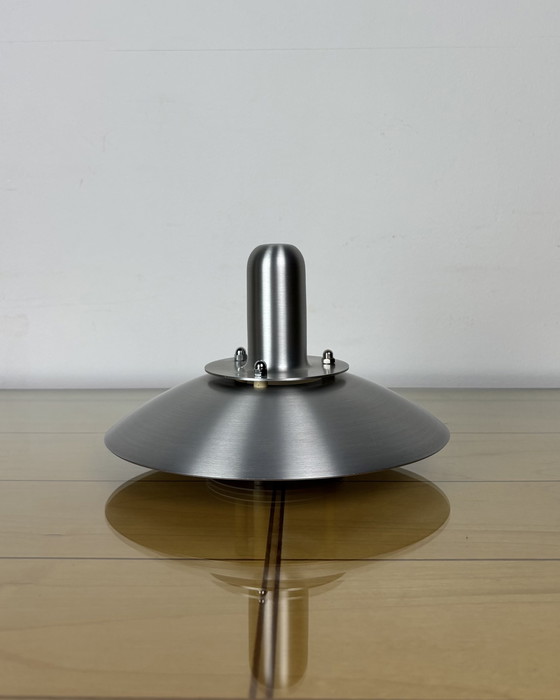Image 1 of Vintage Pendant Lamp, Luna by Jeka, Denmark, 1980s, Metal Lamp, Mid Century, Space Age, UFO Design, 1980s, Scandinavian, Sputnik