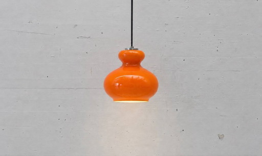 Peill & Putzler pendant lamp made of opal glass, Germany, 1970s