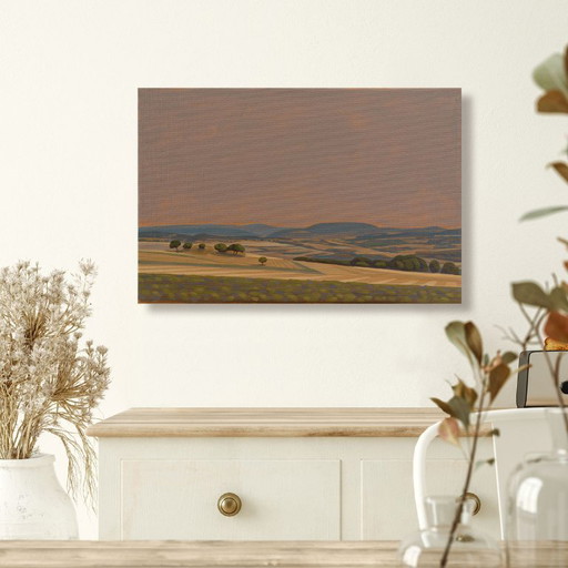 Mosaico di Campi, pezzo unico, dipinto, dipinto a mano, pezzo unico, 30 x 20 cm, pittura acrilica su tela