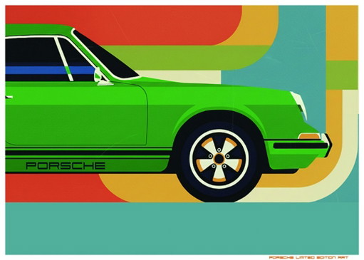 Dieses Porsche 911 Vintage Kunstwerk - Weltweit limitierte Auflage - Nummeriert und signiert von - Porsche - Vintage Porsche
