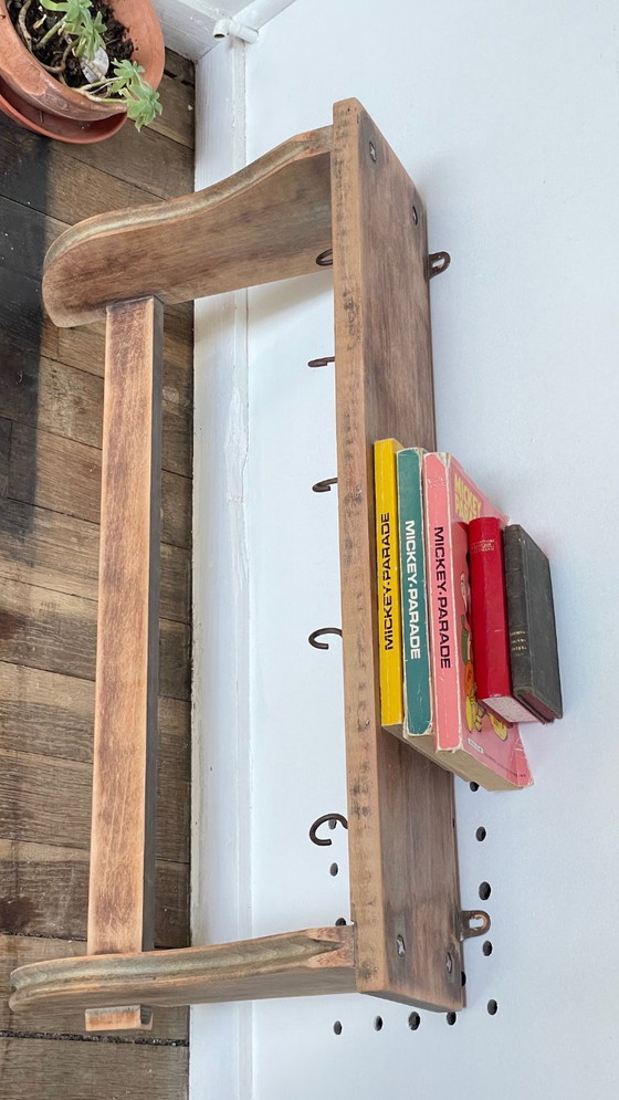Mensola vintage con 5 ganci, in legno grezzo – Scaffali a muro, Metal (photo 21 of 33)