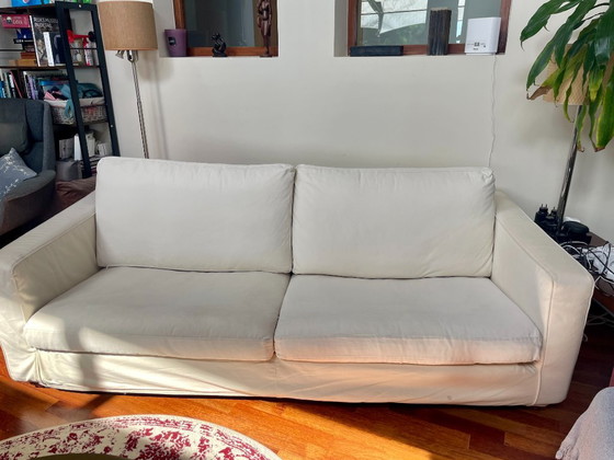 B&B Italia Baisity Fabric Three Seater Cream Sofa Couch – Metal, Textile (photo 6 of 8)