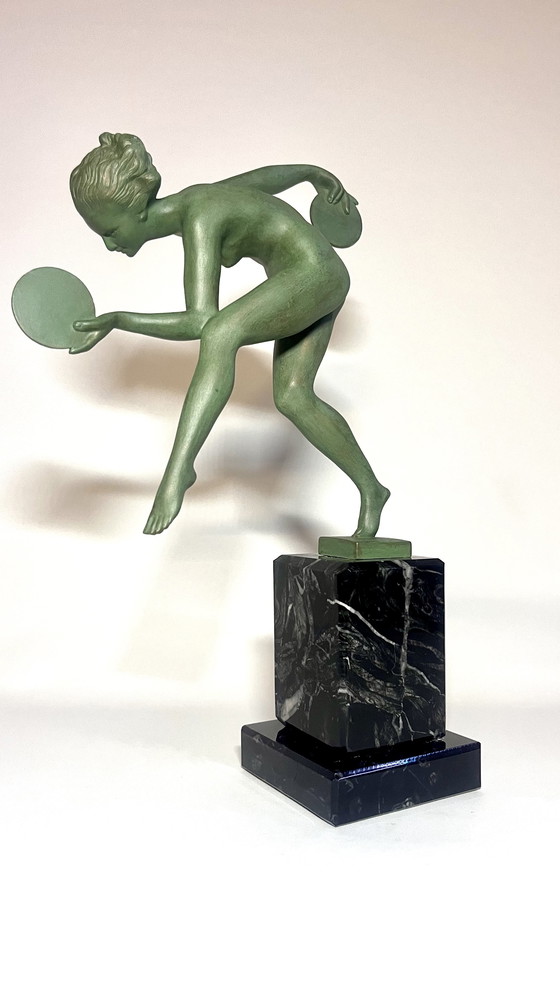 Image 1 of Beautiful Art Deco Statue , Signed (Derrene) , Max Le Verrier