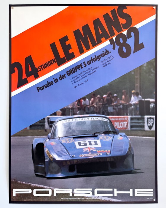Image 1 of 🏁 Porsche 24 Stunden Le Mans ’82 – Original vintage B1 Poster – 102 × 76 cm | Germany
