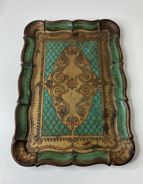 Image 1 of Bellissimo vassoio in legno fiorentino