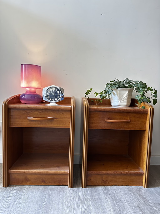 Set of 2 Mid - Century Nightstands