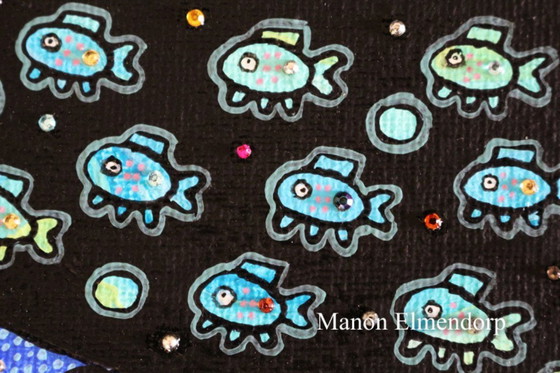 Image 1 of Unique Hand-painted Painting Fish New 18x24 cm