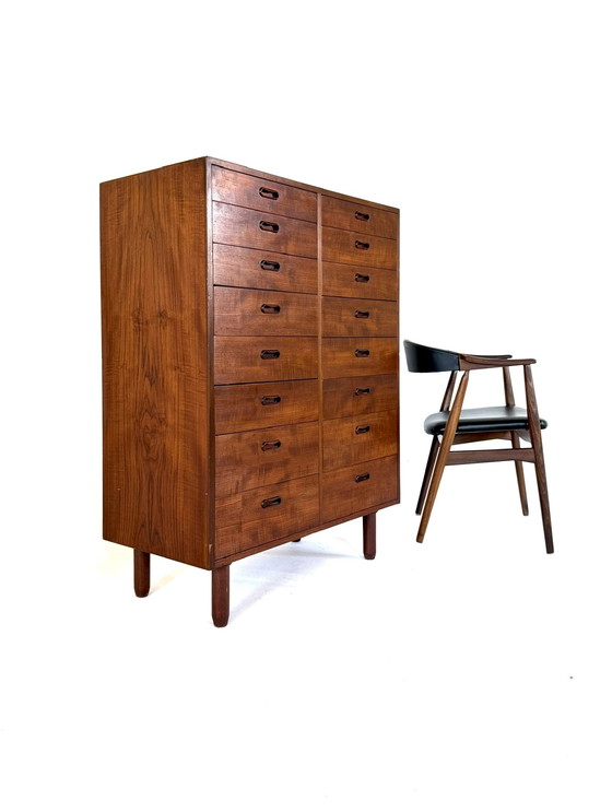 Image 1 of Vintage XXL double-tiered Danish teak chest of drawers '60
