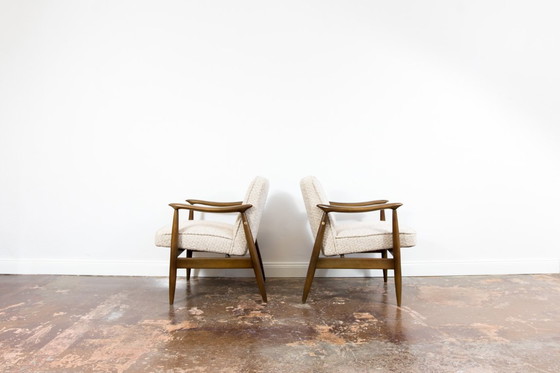 Image 1 of Mid Century Modern Roze Fauteuils Gfm 87 Door Juliusz Kędziorek, Gfm, Polen, 1960's, Set Van 2
