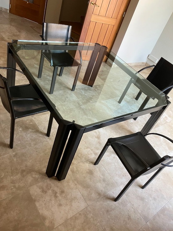 Matteo Grassi Esszimmer – Esszimmergarnitur, Glass, Leather (photo 2 of 6)