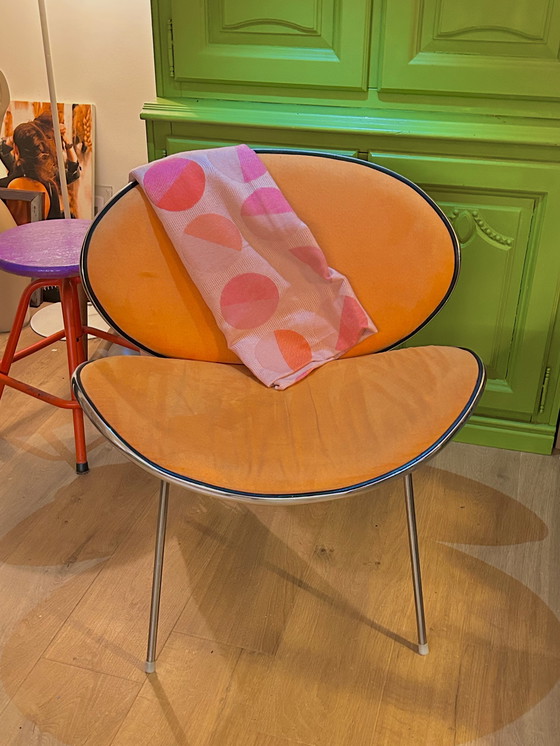 Image 1 of Poltrona di design italiano anni '70 in velluto cromato