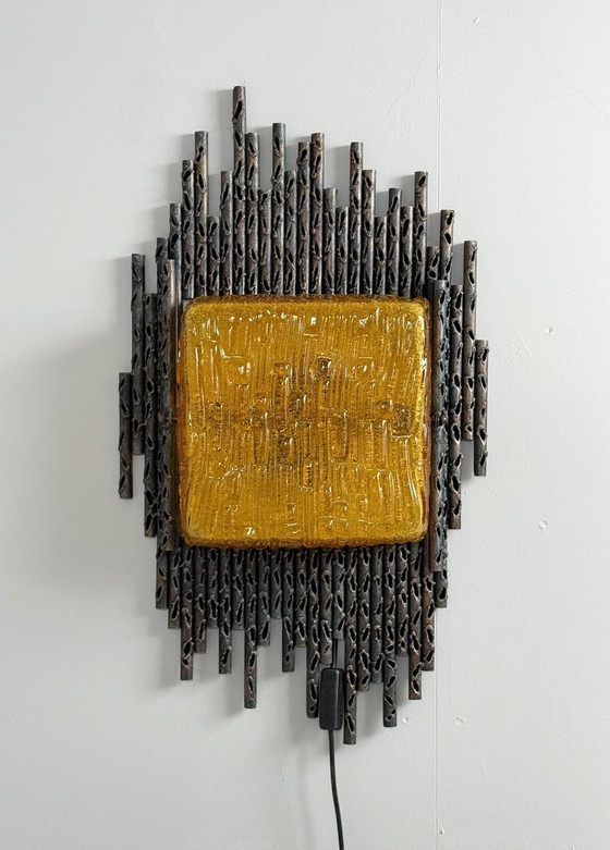 Image 1 of Brutalistische Wandleuchte/Wandlampe Marcello Fantoni, Italien, 1970er Jahre