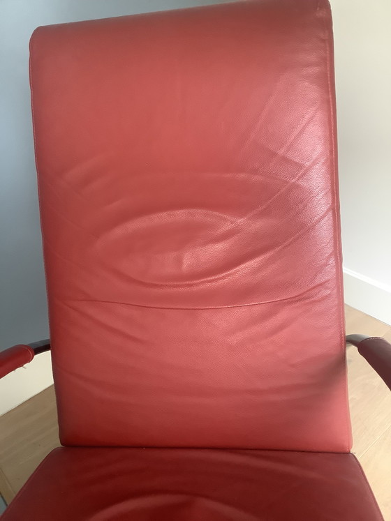 Image 1 of Harvink lederen Club fauteuil met hocker