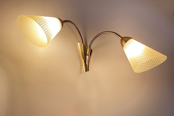 Image 1 of Mid Century dubbele wandlamp, 1950S