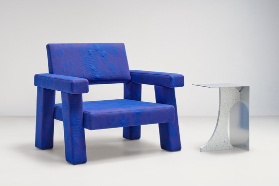 Image 1 of Sillón Mohs en tela azul Byborre