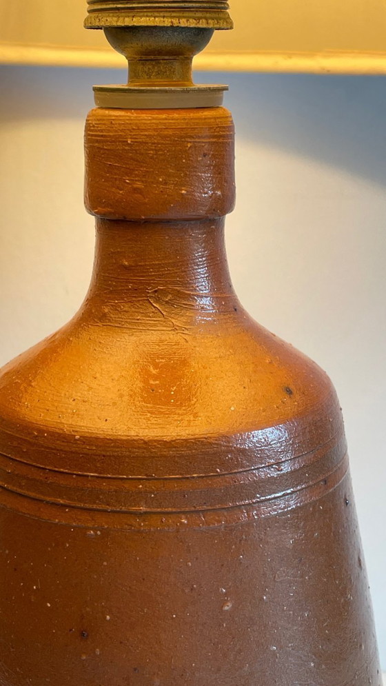 Image 1 of Vintage Portuguese glazed stoneware handcrafted lamp
