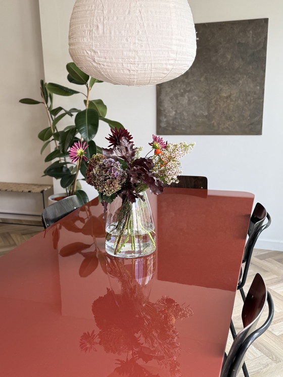 Image 1 of Red Lacquer Dining Table Gabrielle Paris - Joe