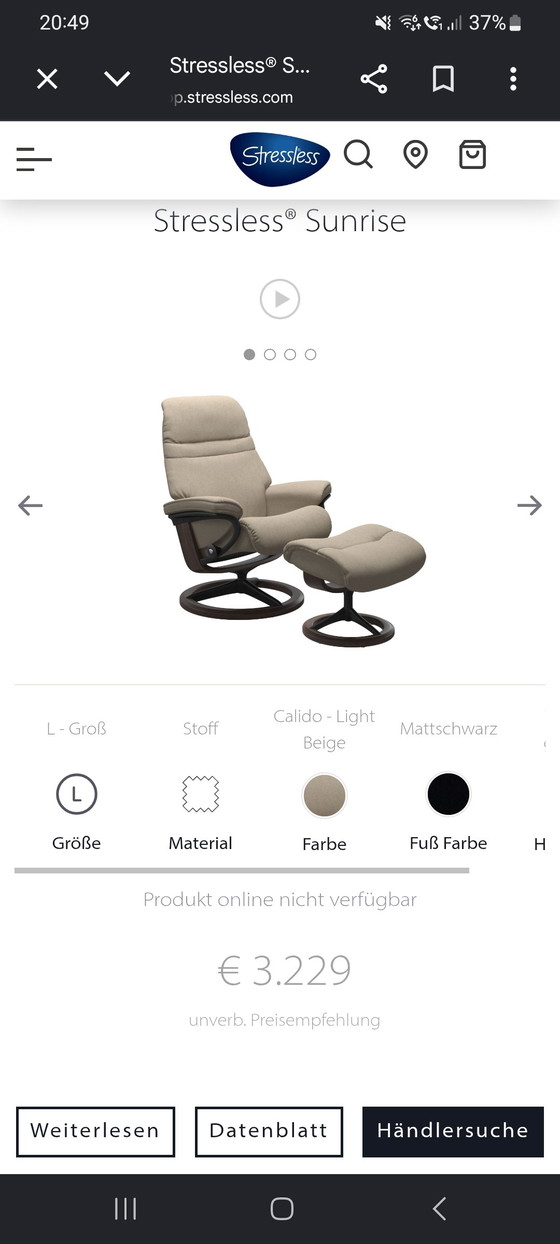 Image 1 of Stressless Relaxsessel Sunrise (L) Ledersessel Signature Neu