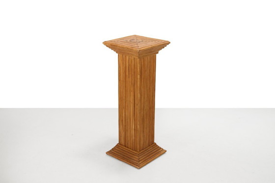 Image 1 of Rattan base or pillar in the style of Gabriella Crespi
