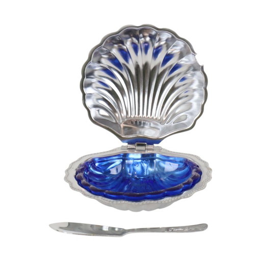 Mantequera vintage con forma de concha de vieira – tafelaccessoires, Chrome, Glass