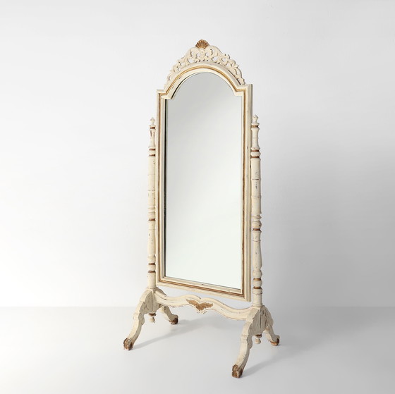 Image 1 of Mid Century - Miroir de coiffeuse en bois français de style baroque