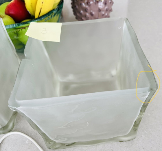 Vintage IKEA Iviken “Ice Cube” Table Lamps – Glass, Plastic (photo 6 of 8)
