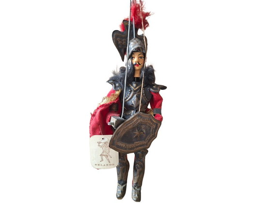 Image 1 of Couple de marionnettes siciliennes artisanales - Orlando et Angelica - Lanzafame Company