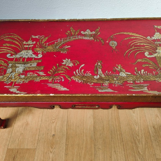 Image 1 of Vintage Chinoiserie Japandi Salontafel, Koffietafel Hout