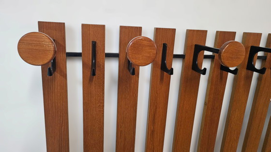 Image 1 of Mid - Century teak wall coat rack Coat rack Danish Design 60s