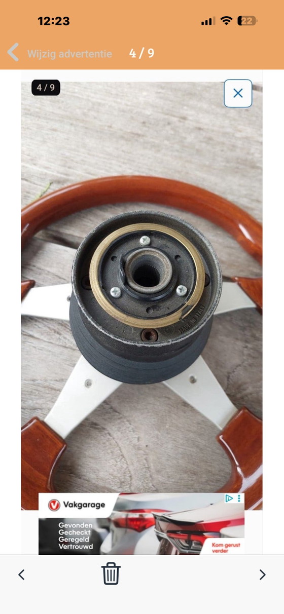 Volante sportivo vintage italiano in legno Victor M1260 – VW/Audi – 35,5 cm – Oggetti decorativi, Metal, Wood (photo 4 of 9)