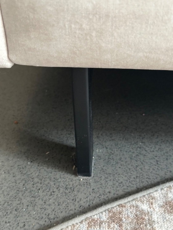 Image 1 of Wunderschönes Enzo Luca Ombre 3,5-Sitzer-Sofa mit passendem Hocker – ecrufarbener Samt