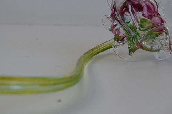 Image 1 of Rosenskulptur aus mundgeblasenem Glas, Tschechoslowakei, 1970er Jahre