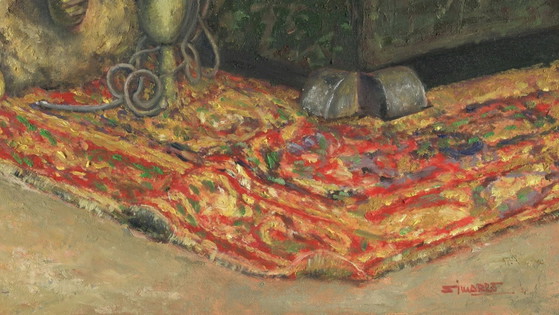 Peinture à l'huile orientaliste – "El Mercader de Zapatillas" – D'après José Villegas Cordero – 60x50 cm (photo 4 of 6)