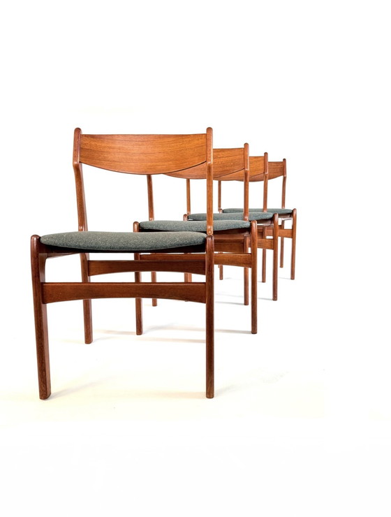 Image 1 of Set van 4 gerestaureerde Deense eetkamerstoelen ‘60