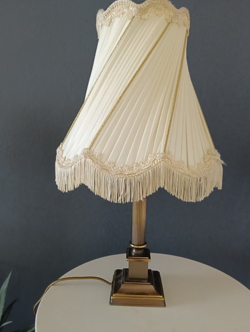 Vintage Herda Kolom Tafellamp – Hollywood Regency – 56 cm – Uitstekende Staat – tafellampen, Brass