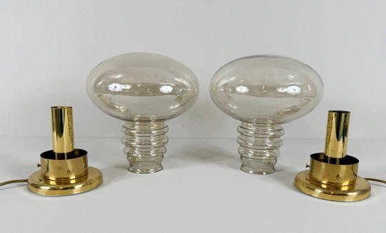 Image 1 of Set van twee lampen/paddenstoellampen uit het midden van de 20e eeuw van Luigi Colani, jaren 70.