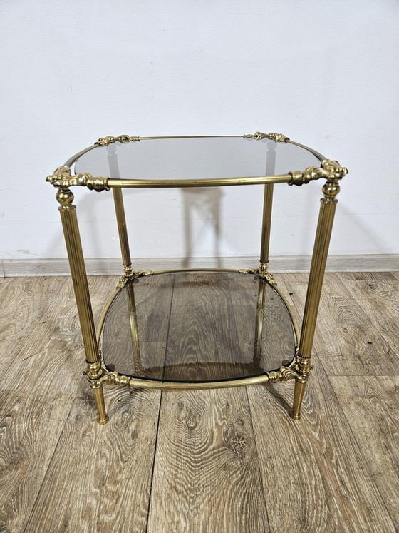 Messing Bijzettafel, Frankrijk, jaren 50 – Glass, Brass (photo 5 of 12)