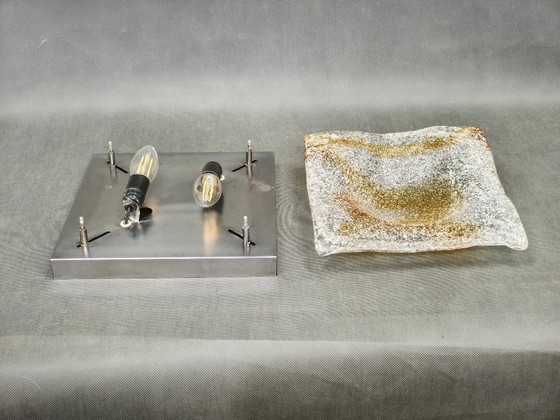 Aplique de pared o plafón de cristal de Murano, Mazzega, estilo Toni Zuccheri, Italia – Metal, Murano Glass (photo 9 of 10)