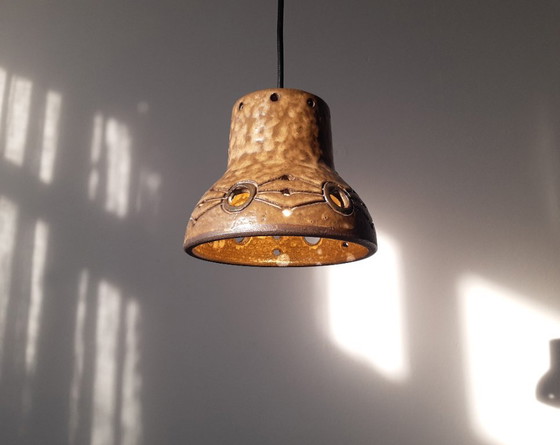 Image 1 of Hannie Mein Vintage Ceramic Pendant Lamp, Earthenware MCM Lamp, Ceramic Retro Lamp