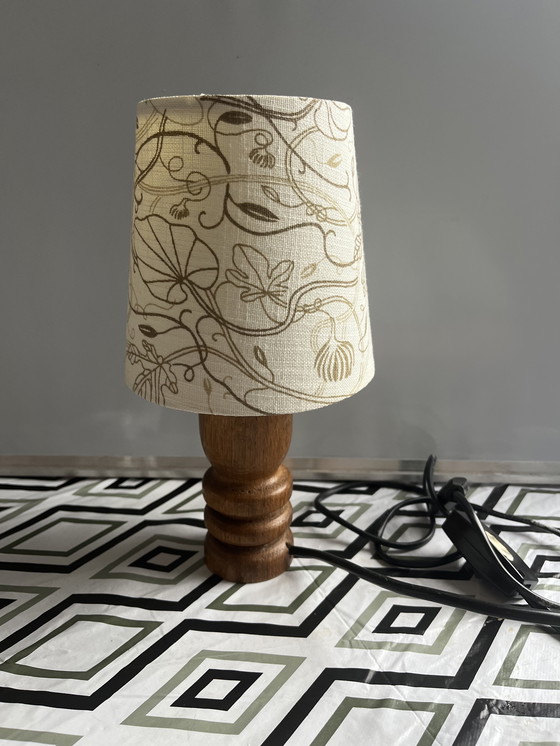 Image 1 of Vintage massief houten tafellamp jaren 70